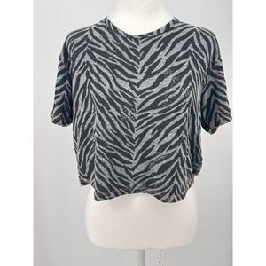 MOTHER “At Your Leisure Zebra Print Tee | Cropped Boxy Fit | Animal Print Sz S